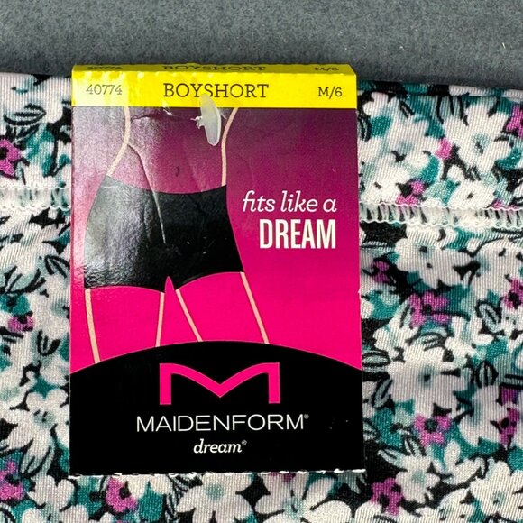 Maidenform Womens Size Medium 6 Panty Boyshorts Floral Multicolor New - Picture 3 of 8